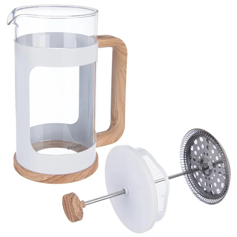 Zaparzacz Tłokowy 1 l WHITELINE French Press Szkło Borokrzemowe MEBLIVA