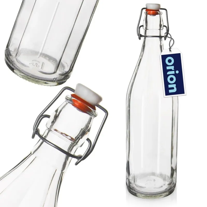 Butelka Szklana 750 ml Z Klipsem Retro Na Wino Lemonadę Lub Soki MEBLIVA