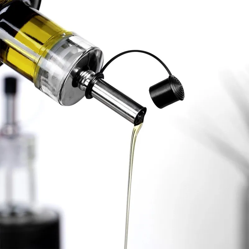 Zestaw Butelek Na Oliwę I Ocet 2 x 300 ml Z Dozownikami MEBLIVA - Czarne