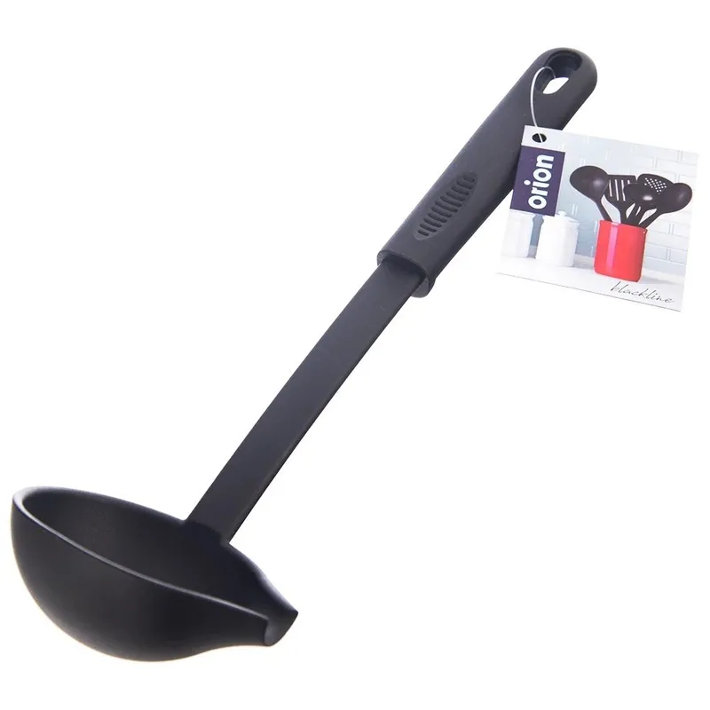 Chochla Kuchenna BLACKLINE 60 ml 29 cm Z Wylewką Do Zupy MEBLIVA - Czarna