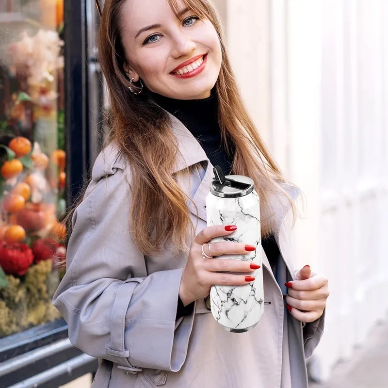 Kubek Termiczny Puszka Marmur 700 ml MEBLIVA