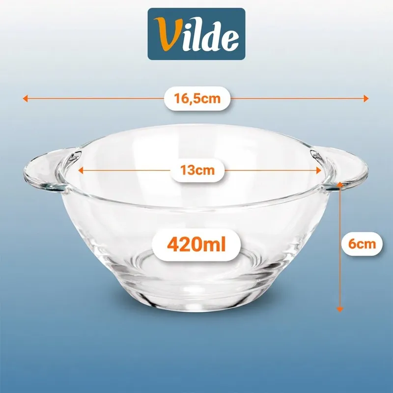 Miski Bulionówki Szklane 420 ml 6 szt. MEBLIVA