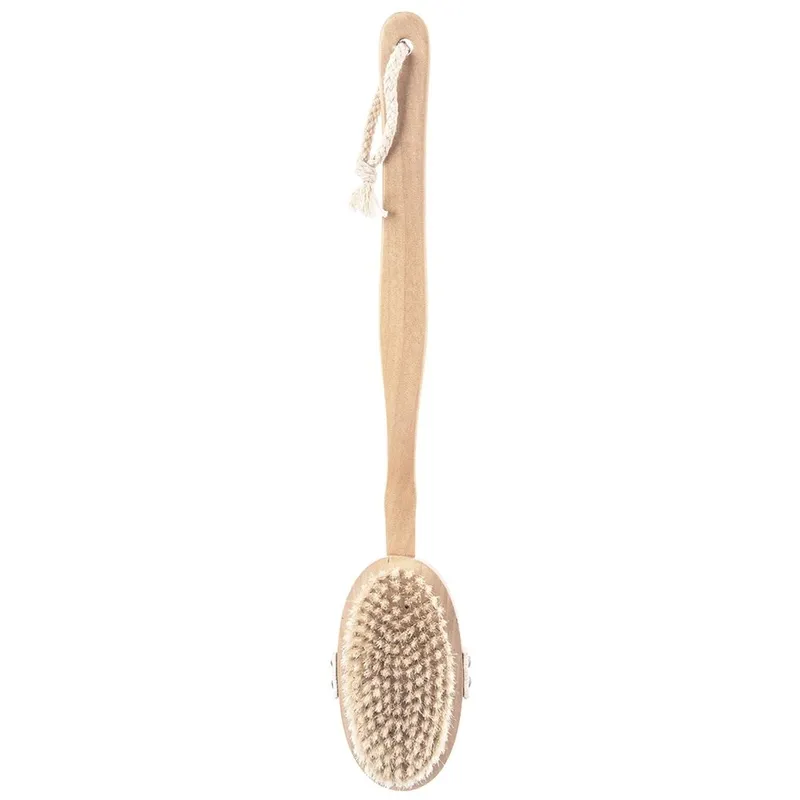 Szczotka Do Masażu Ciała Na Sucho I Do Kąpieli Drewniana 42 cm MEBLIVA