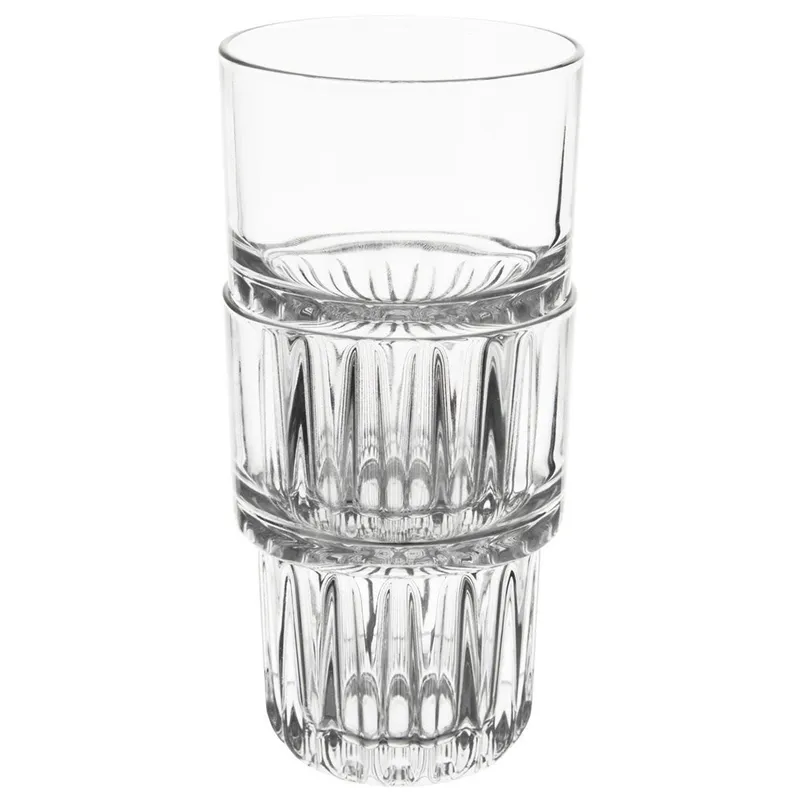 Szklanka Uniwersalna Do Napojów Grube Szkło Ryflowane 320 ml MEBLIVA