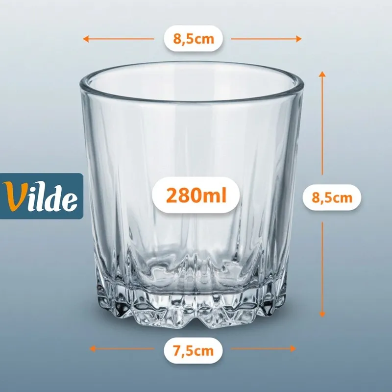 Szklanki Do Whisky 280 ml 6 szt. MEBLIVA
