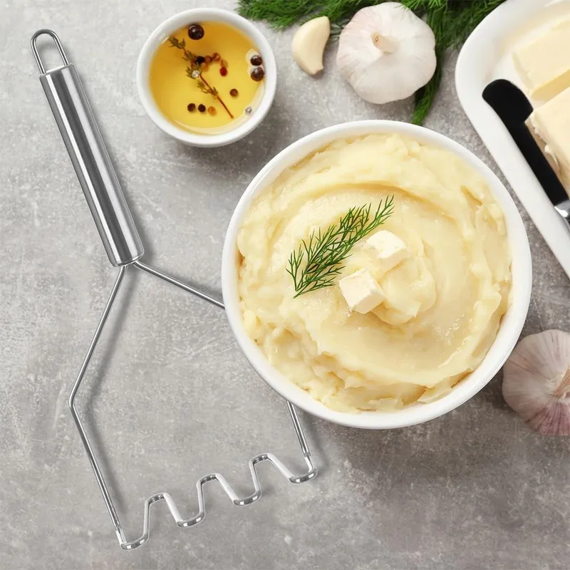 Ubijak Do Ziemniaków Tłuczek Do Puree Stal Nierdzewna 24 cm MEBLIVA