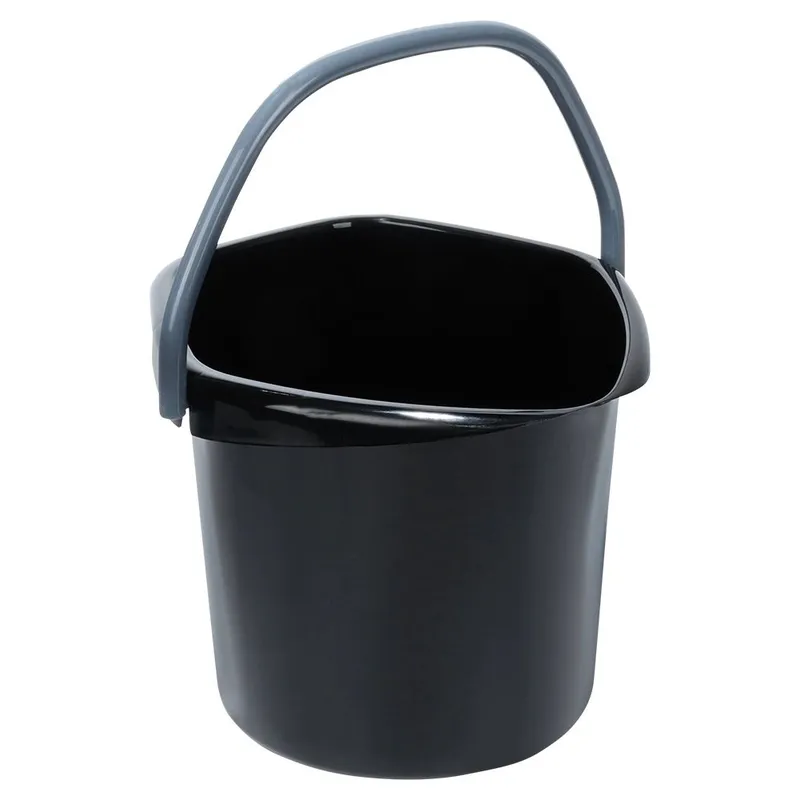 Wiadro Gospodarcze Plastikowe 10 l Wygodna Wylewka MEBLIVA - Czarne