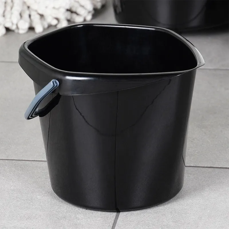 Wiadro Gospodarcze Plastikowe 5 l Wygodna Wylewka MEBLIVA - Czarne