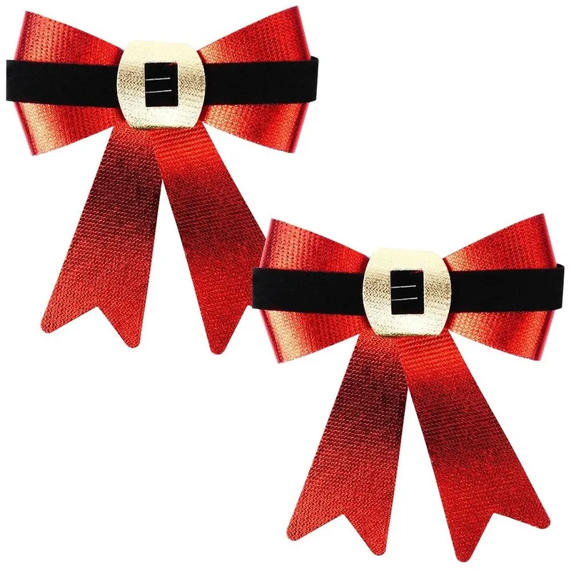Kokarda Dekoracyjna Świąteczna HSD 2 szt. 15 x 17 cm MEBLIVA - Czerwona