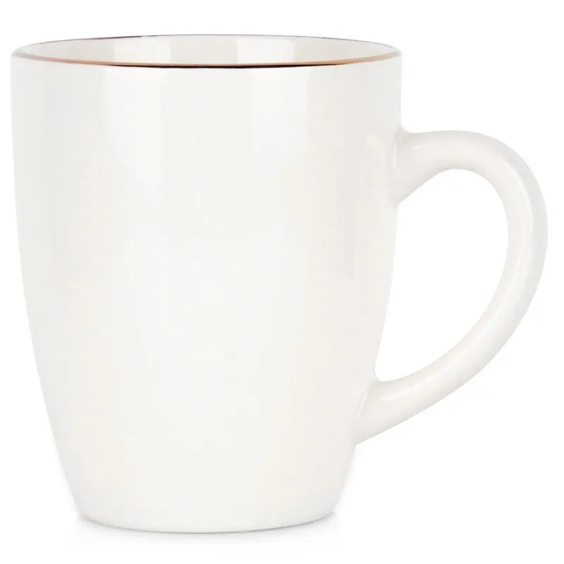 Kubek Porcelanowy SIAKI COLLECTION 200 ml Ze Złotym Rantem MEBLIVA - Biały