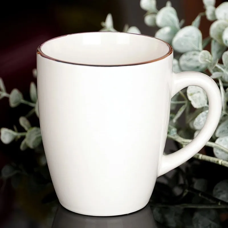 Kubek Porcelanowy SIAKI COLLECTION 200 ml Ze Złotym Rantem MEBLIVA - Biały