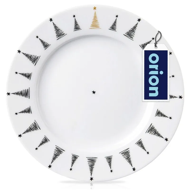 Talerz Deserowy Porcelanowy CHOINKA 20 cm Dekor Świąteczny MEBLIVA