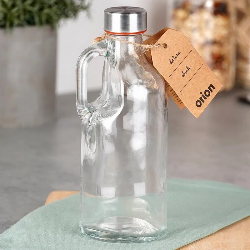 Butelka Szklana Z Uchwytem 550 ml Szczelna Retro Do Zmywarki MEBLIVA