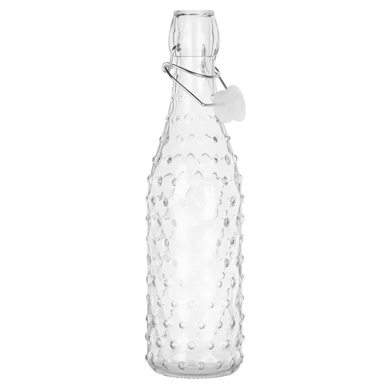 Butelka Szklana Z Klipsem 500 ml Retro Karafka Dekoracyjna MEBLIVA