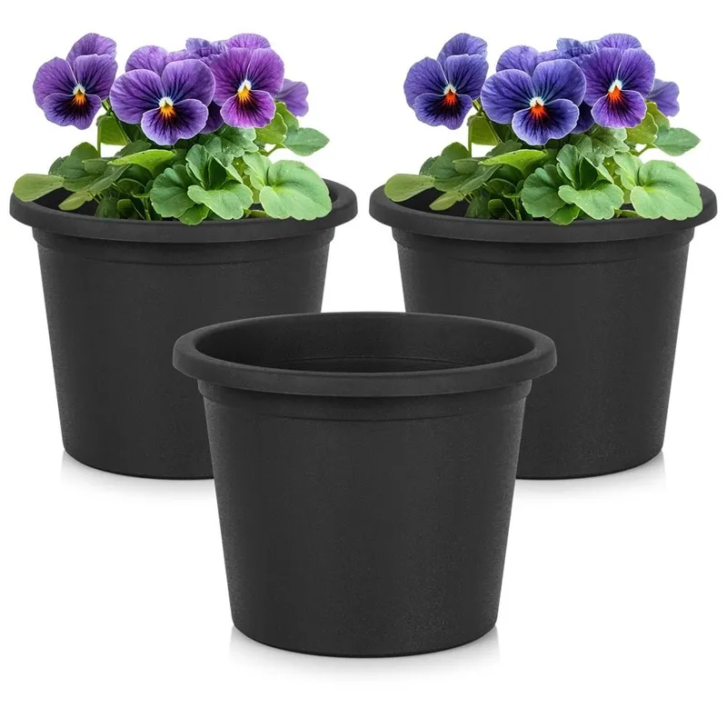Zestaw Doniczek Ogrodowych 14,5 cm 3 szt. Plastikowych Okrągłych GARDIVA
