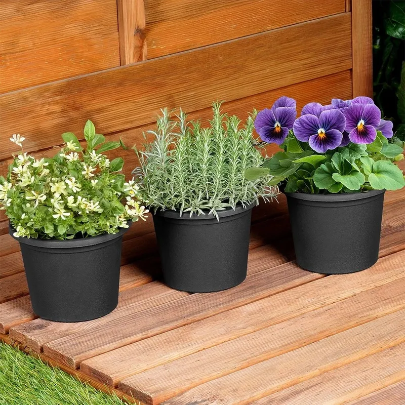 Zestaw Doniczek Ogrodowych 14,5 cm 3 szt. Plastikowych Okrągłych GARDIVA