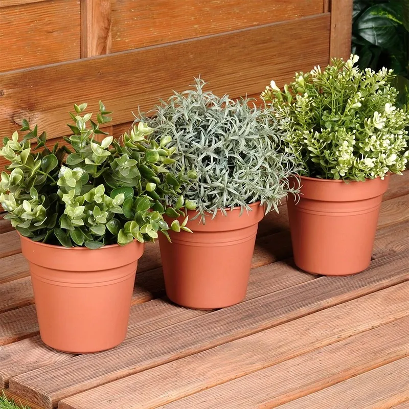 Zestaw Doniczek Okrągłych PROGARDEN 13 cm 3 szt. Ceglane GARDIVA