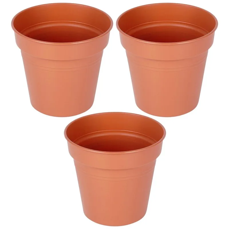 Zestaw Doniczek Okrągłych PROGARDEN 13 cm 3 szt. Ceglane GARDIVA