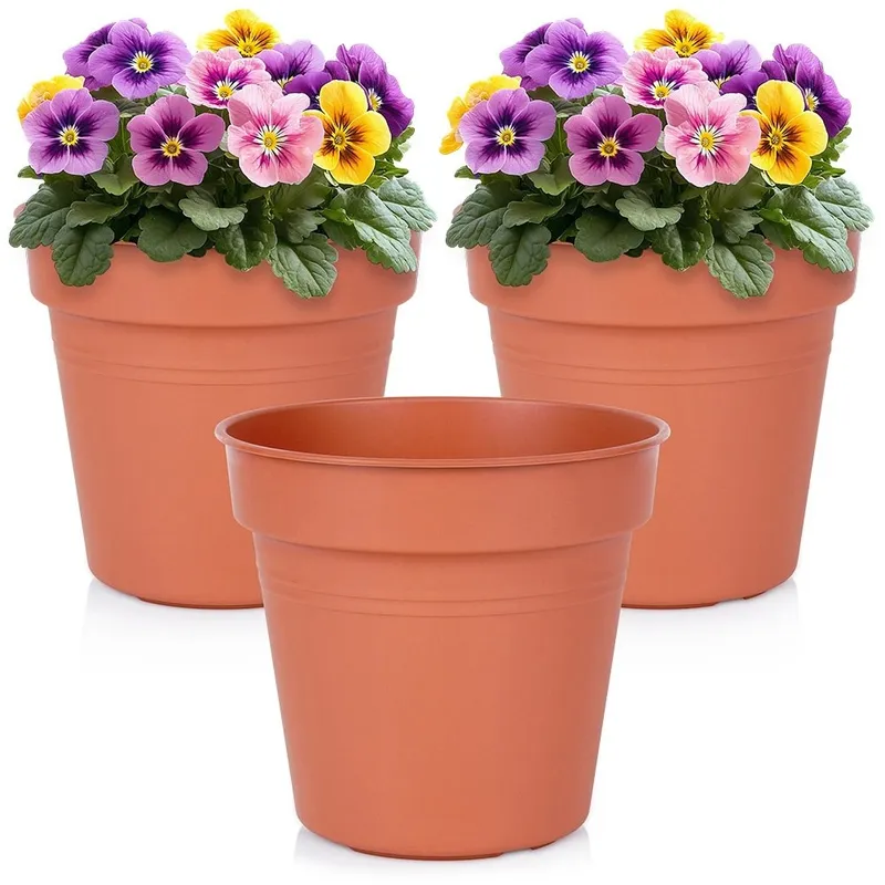 Zestaw Doniczek Okrągłych PROGARDEN 17 cm 3 szt. Ceglane GARDIVA