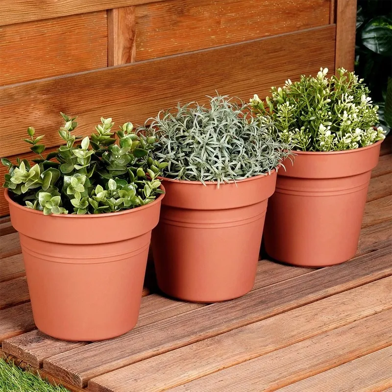 Zestaw Doniczek Okrągłych PROGARDEN 17 cm 3 szt. Ceglane GARDIVA
