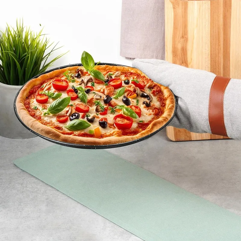 Forma Do Pizzy Granitowa Perforowana Dno 28 cm Chrupiący Spód MEBLIVA