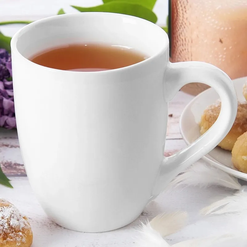 Kubek Porcelanowy 300 ml Klasyczny Do Zmywarki MEBLIVA - Biały