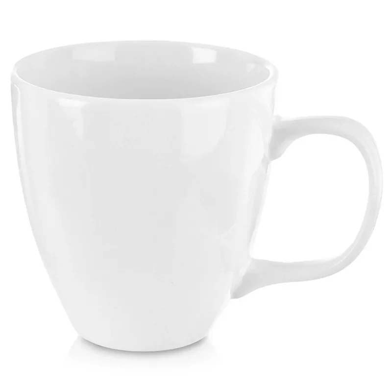 Kubek Porcelanowy 400 ml Mona Wygodny Do Zmywarki MEBLIVA - Biały