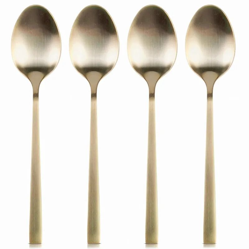 Łyżeczki Do Herbaty Stal Nierdzewna 4 szt. 15 cm EXCELLENT MEBLIVA - Złote