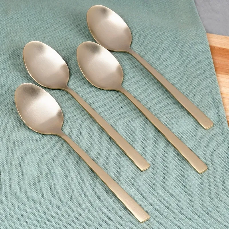 Łyżeczki Do Herbaty Stal Nierdzewna 4 szt. 15 cm EXCELLENT MEBLIVA - Złote