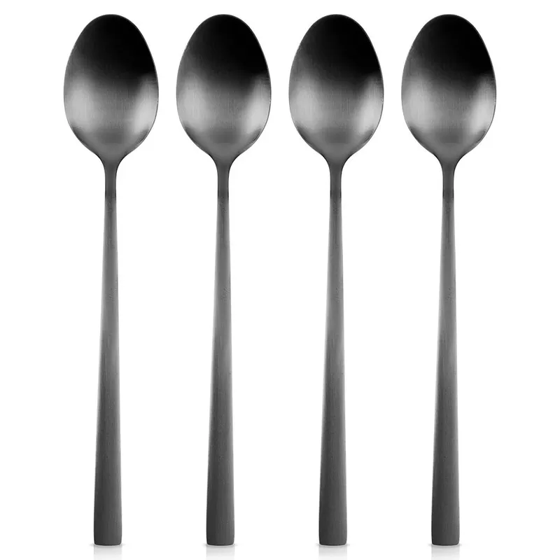 Łyżeczki Koktajlowe Stal Nierdzewna 4 SZT.18 cm EXCELLENT MEBLIVA - Czarne