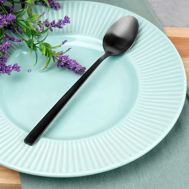 Łyżeczki Koktajlowe Stal Nierdzewna 4 SZT.18 cm EXCELLENT MEBLIVA - Czarne