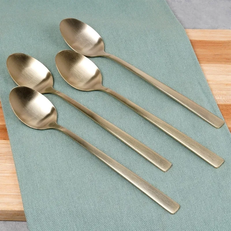 Łyżeczki Koktajlowe Stal Nierdzewna 4 SZT.18 cm EXCELLENT MEBLIVA - Złote