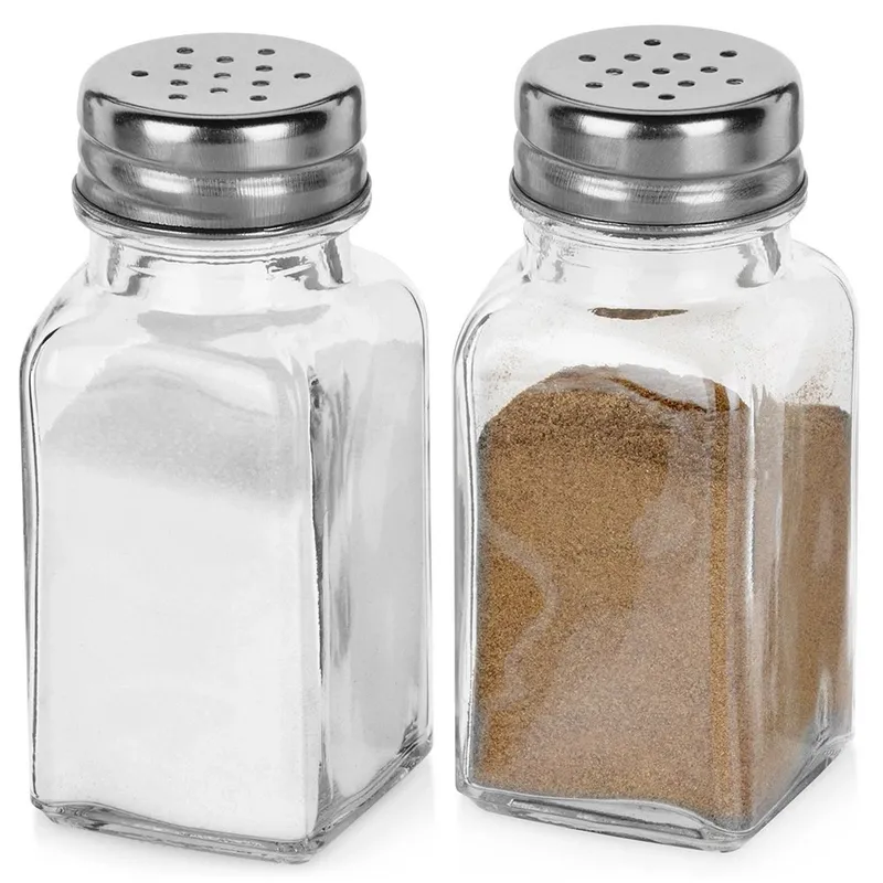 Solniczka Pieprzniczka Szklana Metalowa Zakrętka 80 ml 9,5 cm MEBLIVA