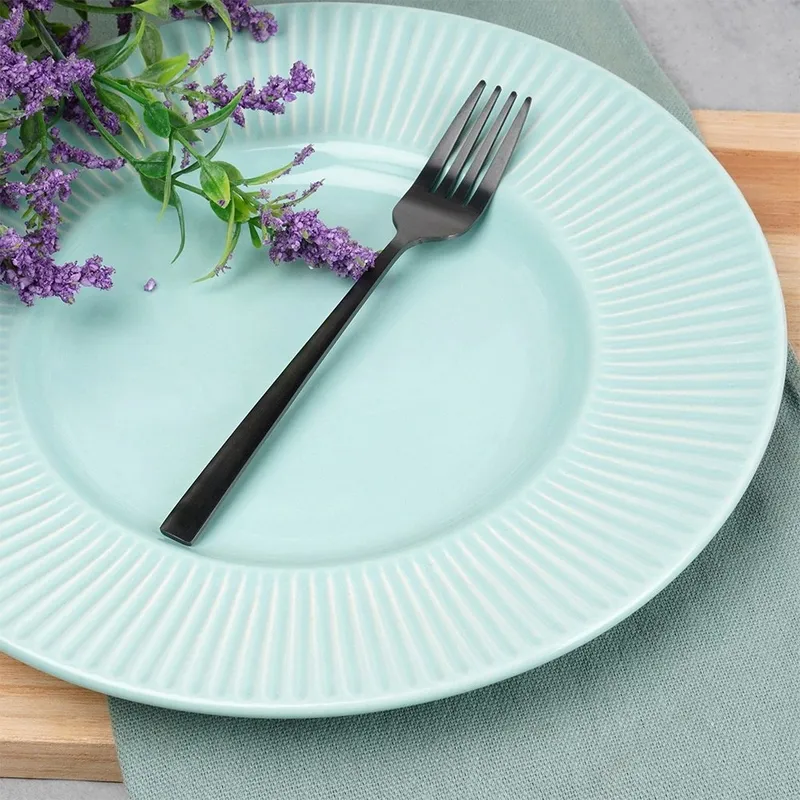 Widelczyki Deserowe Stal 15 cm EXCELLENT HOUSEWARE Zestaw MEBLIVA - Czarne