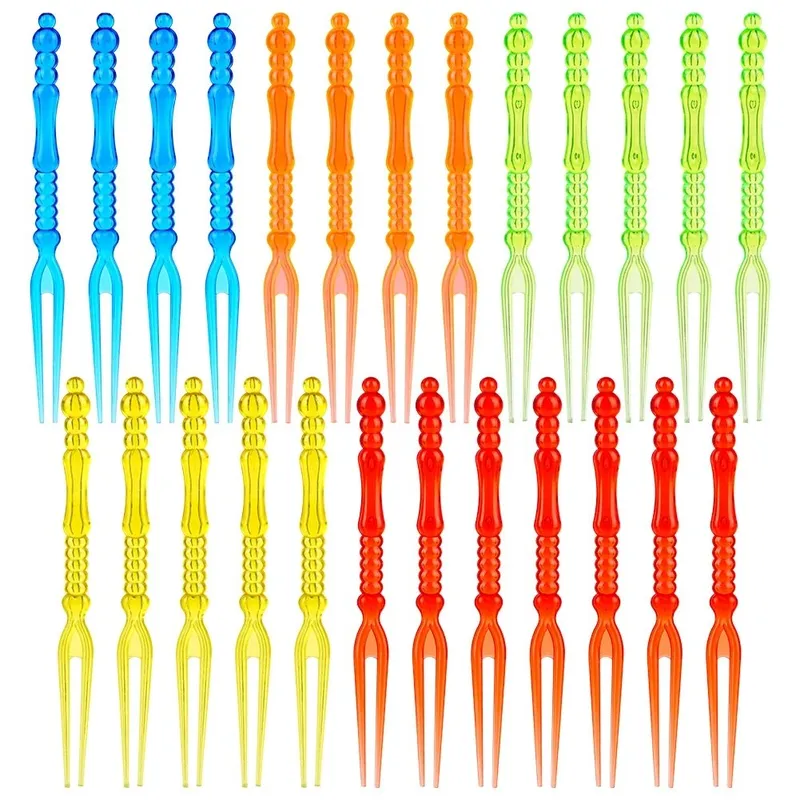 Widelczyki Do Przekąsek 25 szt. Wielorazowe Plastik 10,5 cm MEBLIVA