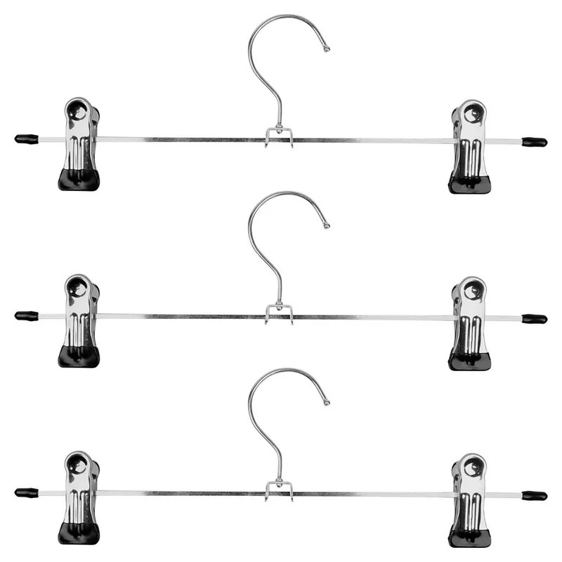 Wieszak Na Spodnie Z Klipsami 3 szt. STORAGE SOLUTIONS Metalowy MEBLIVA