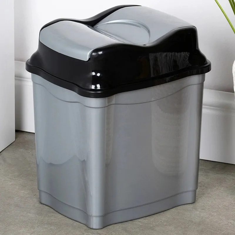 Kosz Na Śmieci Plastikowy 5 l Wytrzymały I Pojemny MEBLIVA - Szary