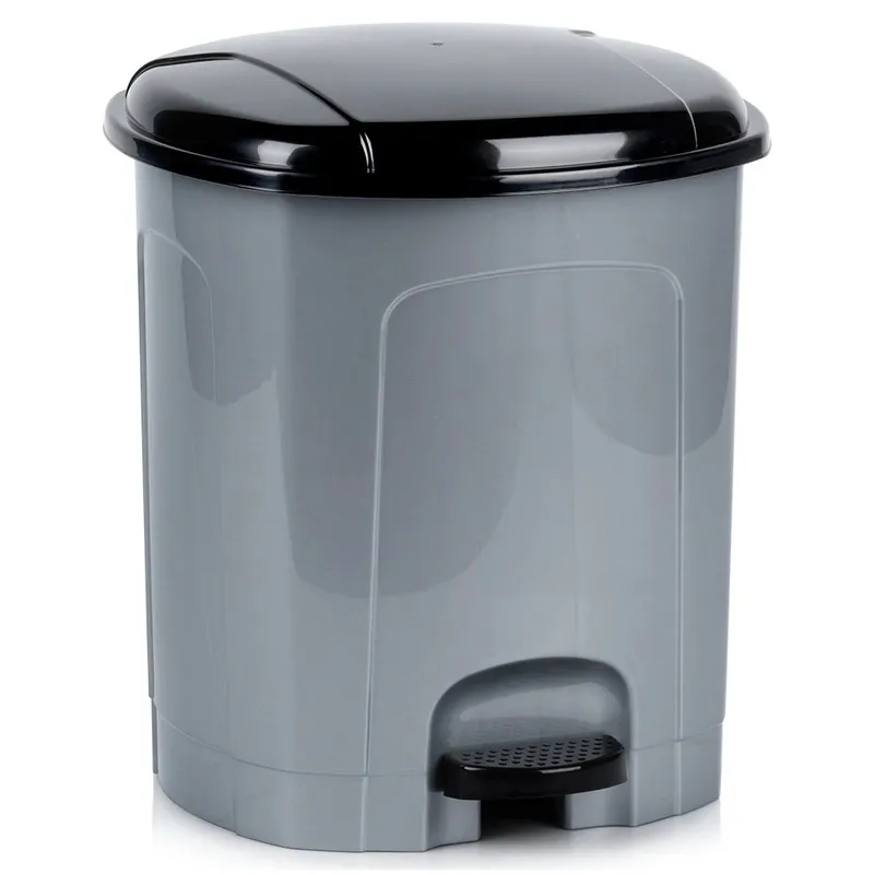 Kosz Na Śmieci Z Pedałem Plastikowy 11,5 l Wytrzymały MEBLIVA - Szary