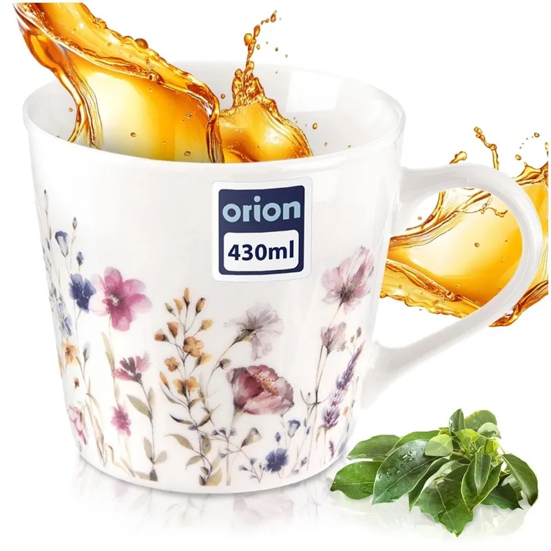 Kubek Porcelanowy Kwiaty 430 ml MEBLIVA