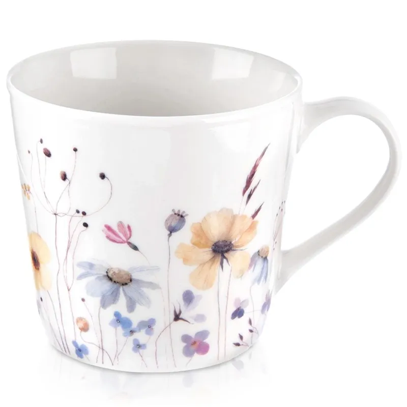 Kubek Porcelanowy Kwiaty 430 ml MEBLIVA