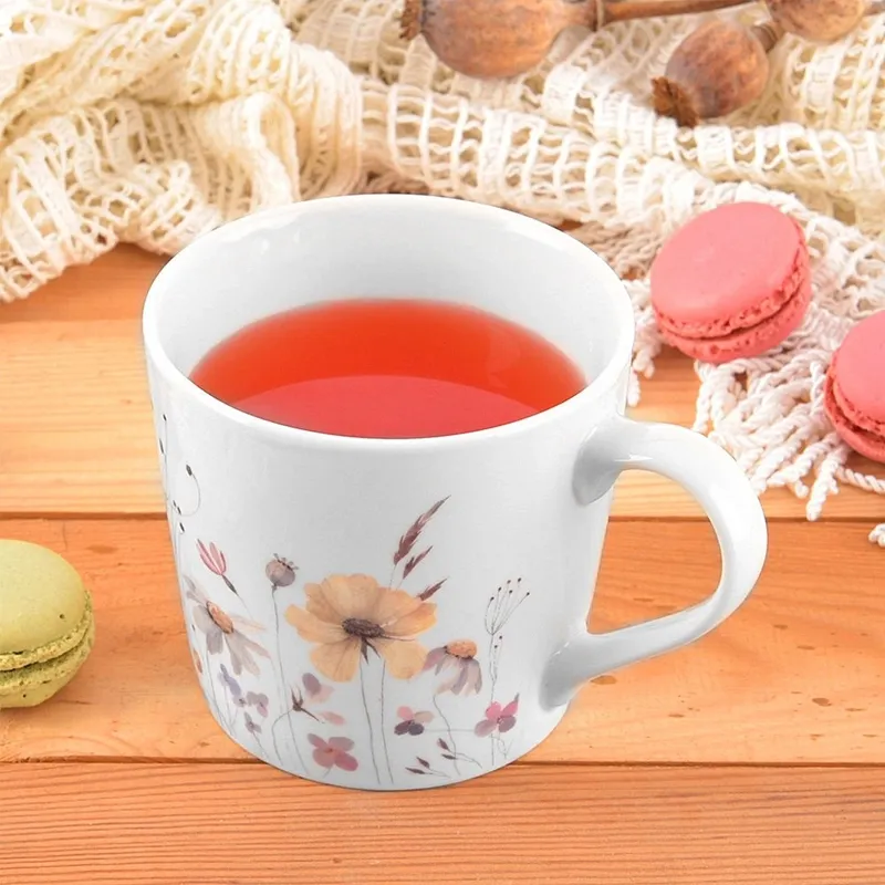 Kubek Porcelanowy Kwiaty 430 ml MEBLIVA