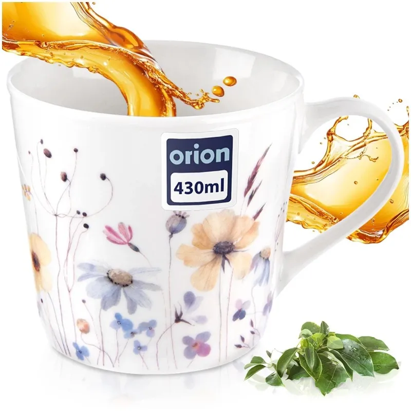 Kubek Porcelanowy Kwiaty 430 ml MEBLIVA
