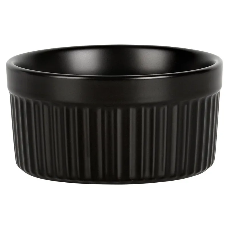 Miseczki Do Zapiekania 10 x 5 cm 260 ml Porcelanowe 2 szt MEBLIVA - Czarne