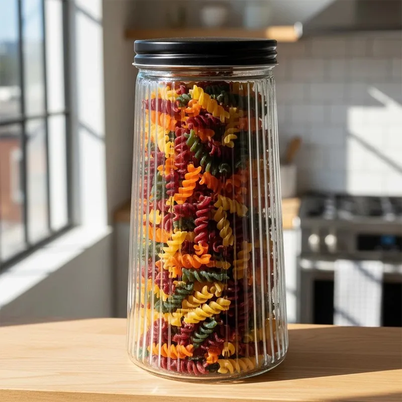 Pojemnik Na Produkty Sypkie Szklany Z Pokrywką 1,4 l MEBLIVA