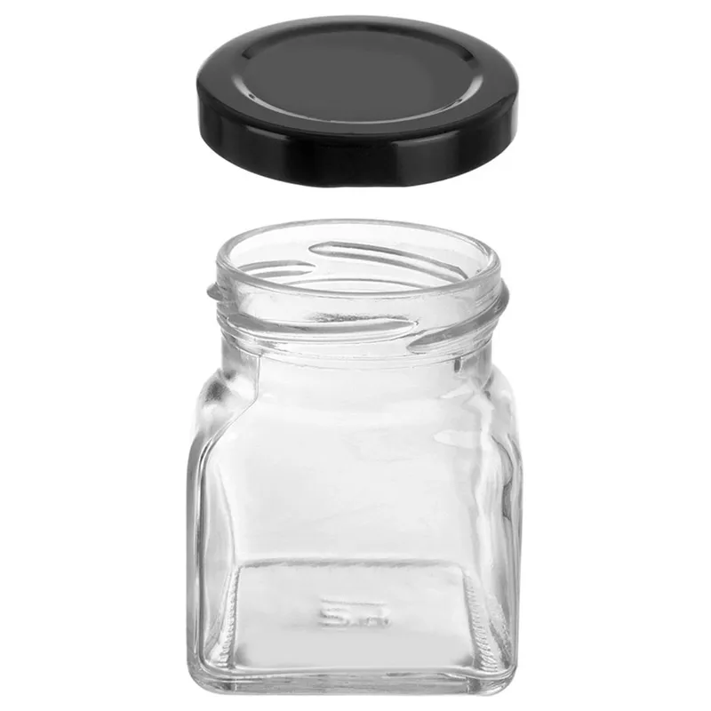 Pojemnik Szklany Na Przyprawy 120 ml Z Metalową Nakrętką 7 x 5,5 cm MEBLIVA