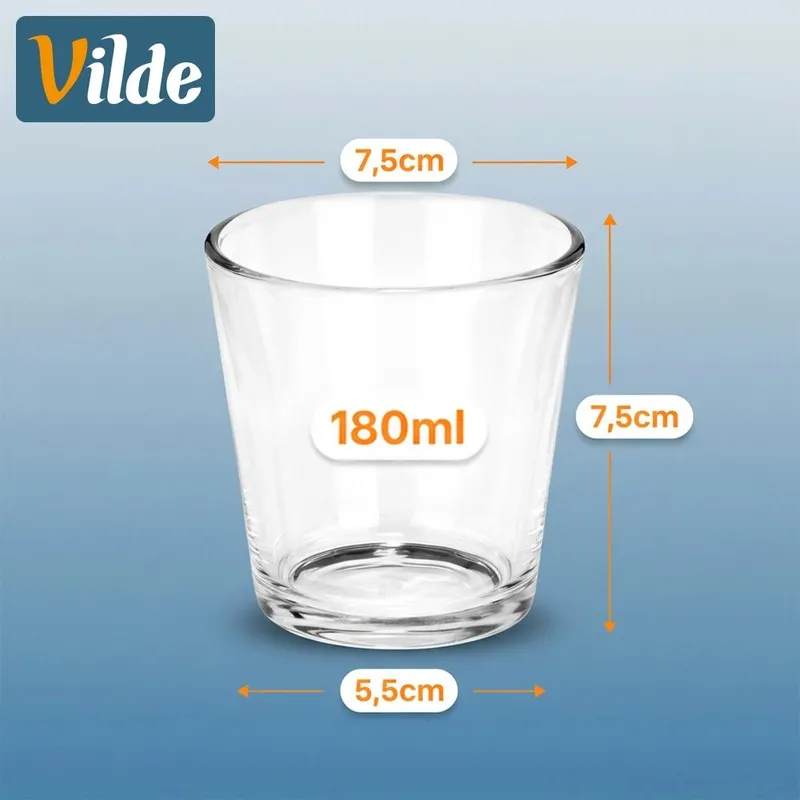 Pucharki Na Desery, Przekąski Szklane 180 ml 6 szt. MEBLIVA
