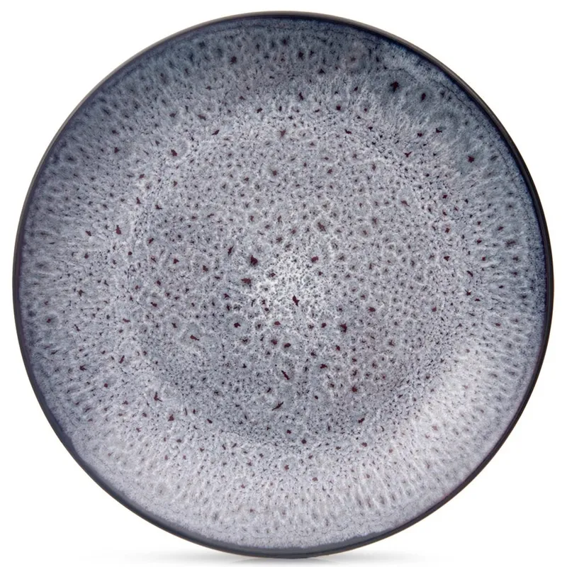 Talerz Deserowy Ceramiczny GLAZE 20,5 cm Szkliwiony MEBLIVA - Fioletowy