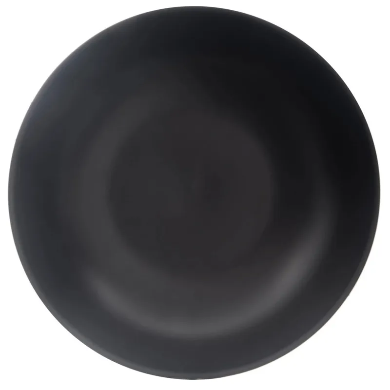 Talerz Obiadowy Głęboki Ceramiczny Czarny Matowy 800 ml MEBLIVA