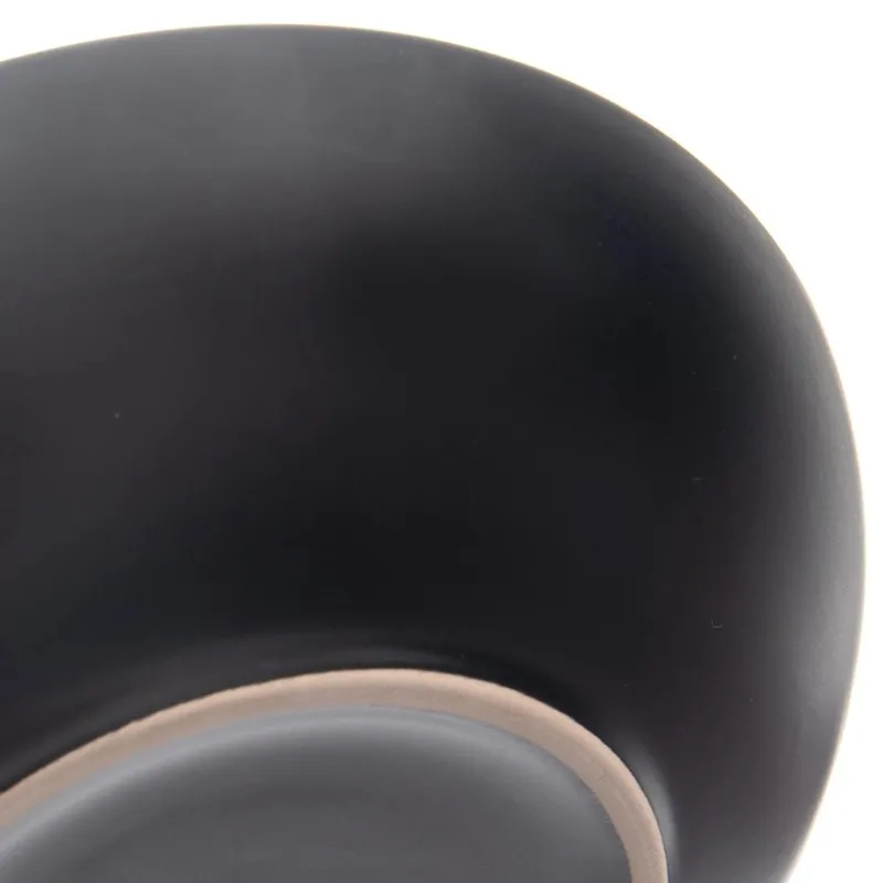 Talerz Obiadowy Głęboki Ceramiczny Czarny Matowy 800 ml MEBLIVA