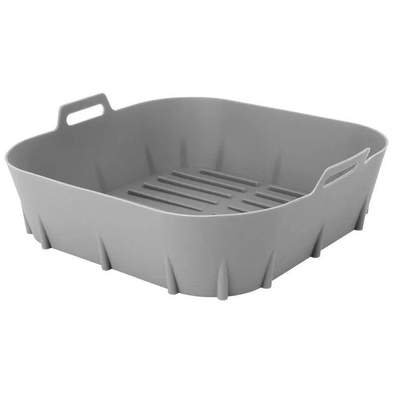 Wkład Do Frytkownicy Air Fryer Silikon Kwadrat 22 x 22 cm MEBLIVA - Szary